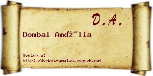 Dombai Amália névjegykártya